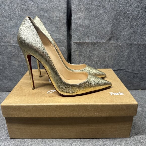 Christian Louboutin So Kate Gold Pumps 38.5 With Box with dust bag - Picture 1 of 16
